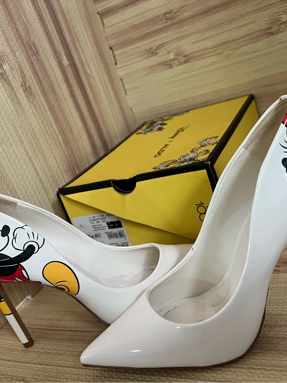 Womens Aldo Disney 100 Mickey & Minnie White Stiletto Heels Size 9 Usa (EU 40)